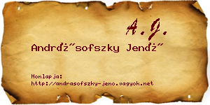 Andrásofszky Jenő névjegykártya